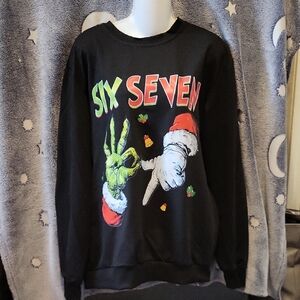 Black Graphic Crewneck Sweater